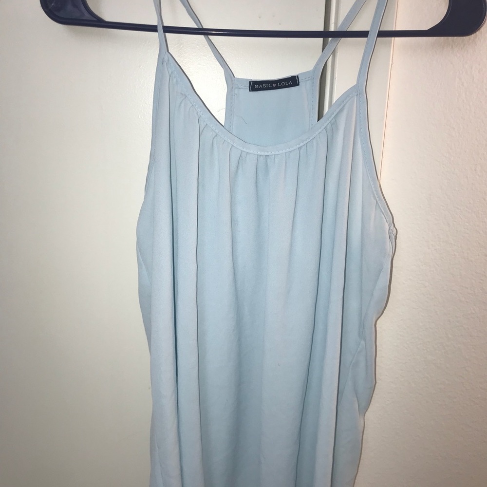 Blue flowy tank top